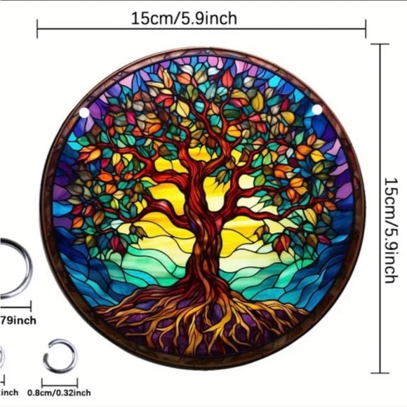 Multicolored Tree Of Life Double
Sided Acrylic Sun Catcher - Picture 3 of 4
